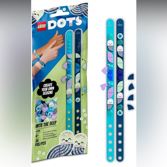 NWT LEGO DOTS Into the Deep Bracelet Set - Blue, Green, Purple - Picture 1 of 15